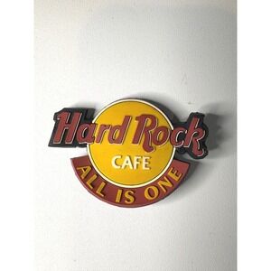 Hard Rock Cafe All Is One Logo Magnet Pincraft LLC Yellow Red Souvenir 3 Inch